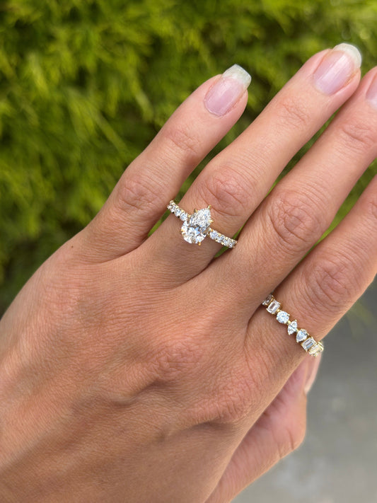Pear-Shaped Lab-Grown Diamond Engagement Ring