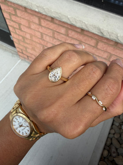 Diamond Wave Wedding Band