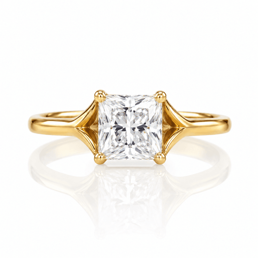 Hidden Halo Split-Shank Engagement Ring