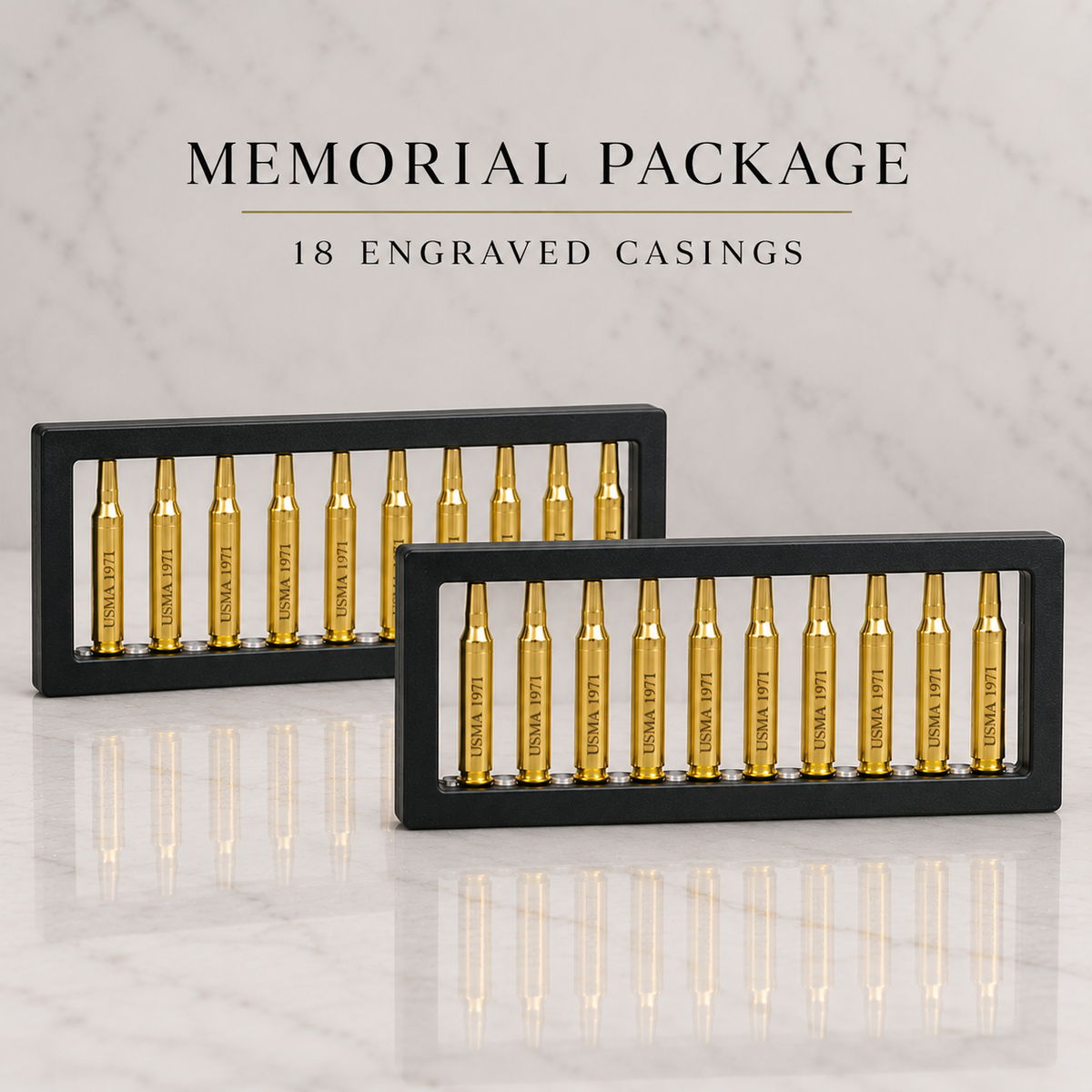 Memorial Package - 18 Engraved Casings