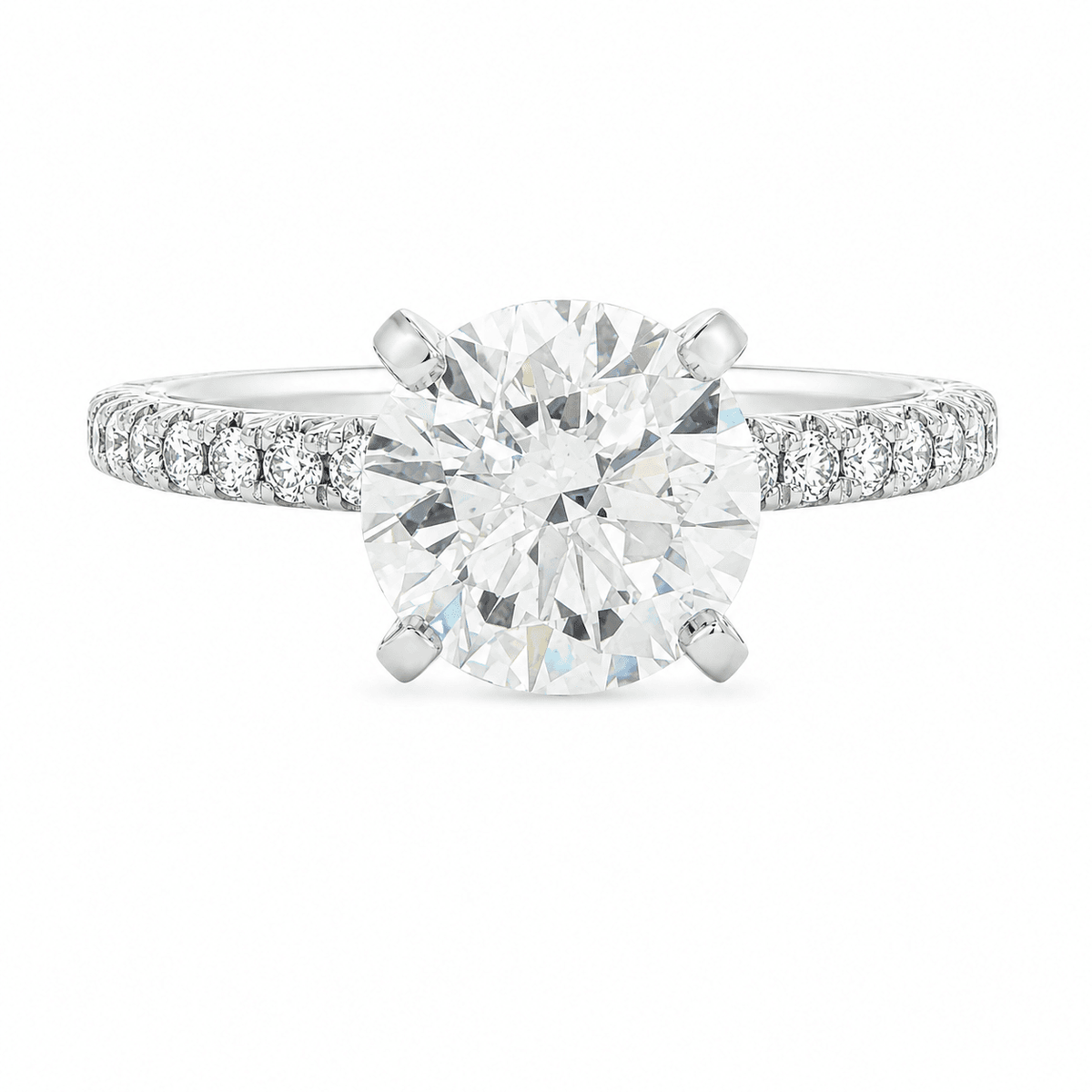 2.80 CTW Lab Grown Diamond Solitaire Platinum Engagement Ring