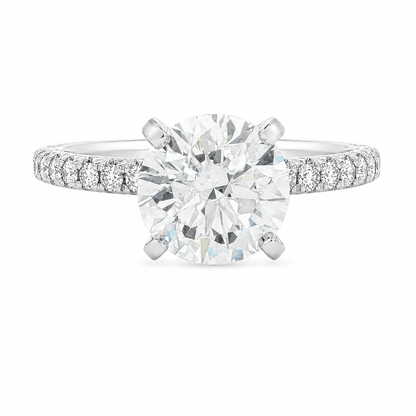 2.80 CTW Lab Grown Diamond Solitaire Platinum Engagement Ring
