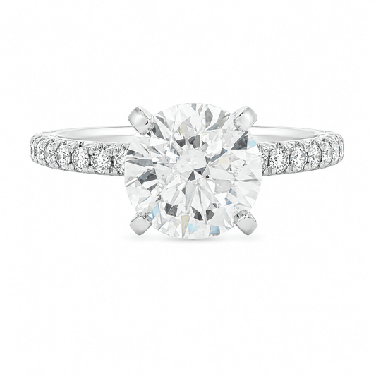 2.80 CTW Lab Grown Diamond Solitaire Platinum Engagement Ring