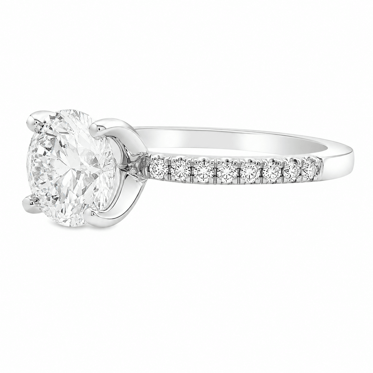 2.80 CTW Lab Grown Diamond Solitaire Platinum Engagement Ring