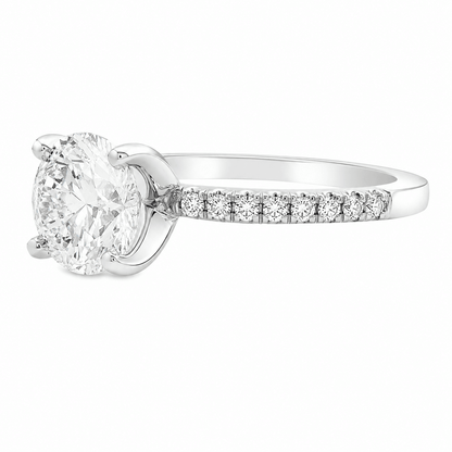 2.80 CTW Lab Grown Diamond Solitaire Platinum Engagement Ring
