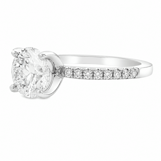 2.80 CTW Lab Grown Diamond Solitaire Platinum Engagement Ring