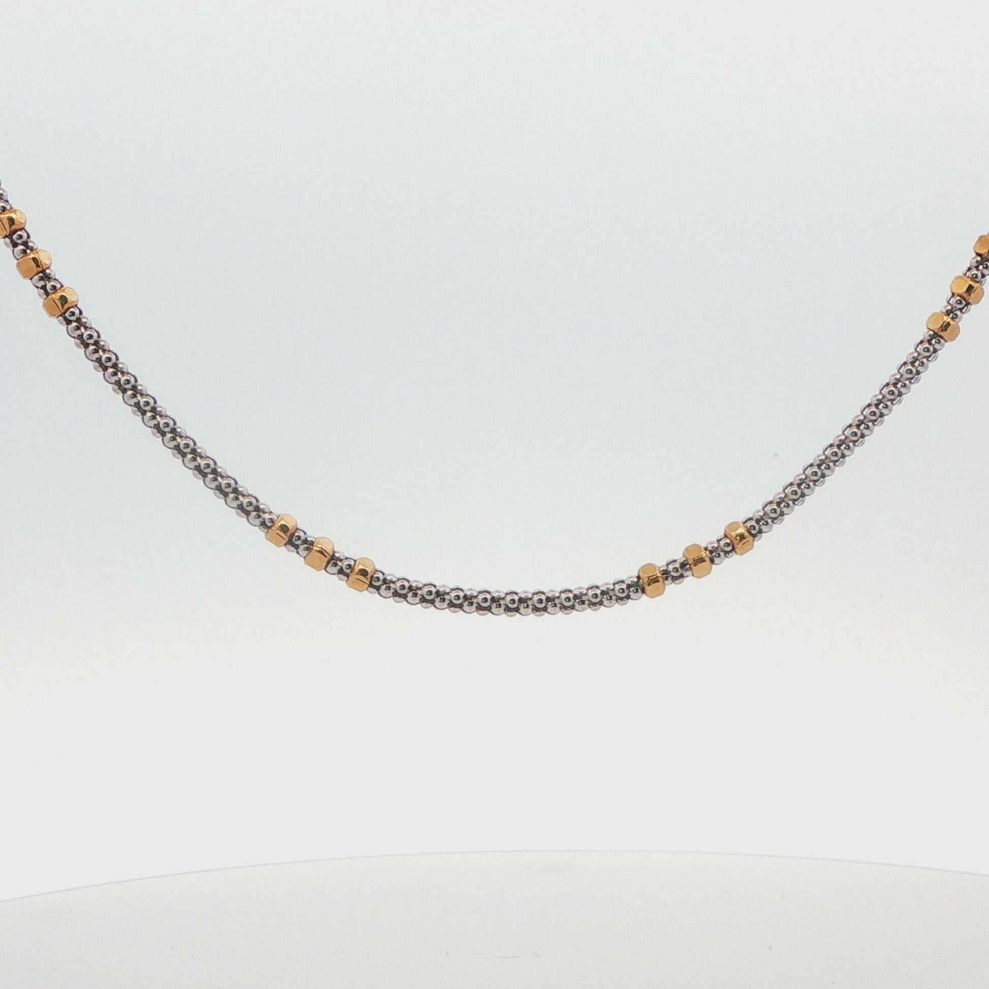 Two-Tone Fancy Link Station Necklace
