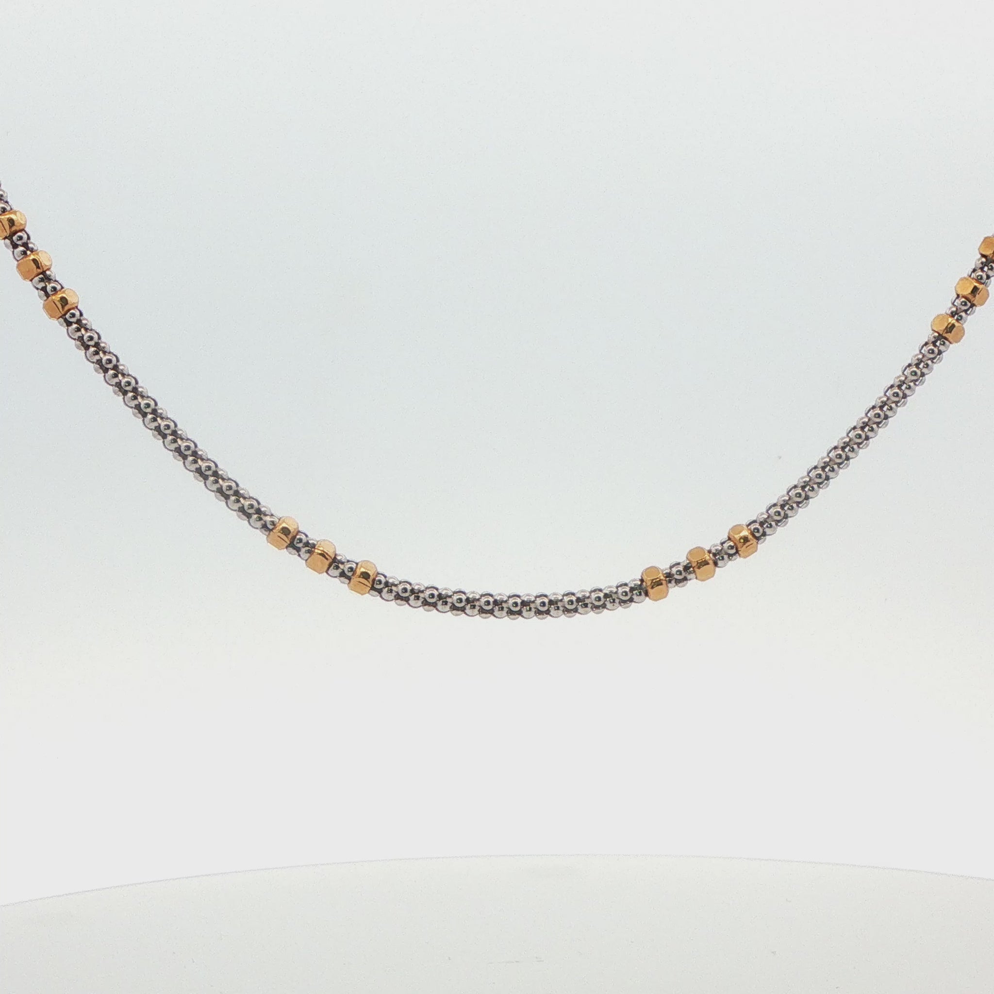 Two-Tone Fancy Link Station Necklace
