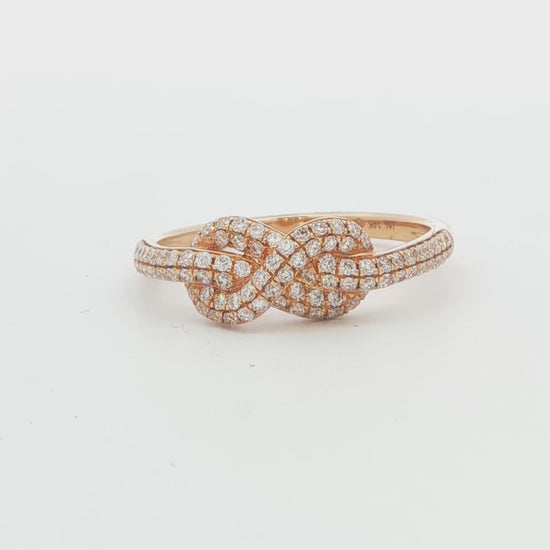 Diamond Twist-Knot Ring