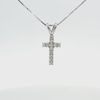 Lab-Grown Diamond Cross Pendant with Box Chain
