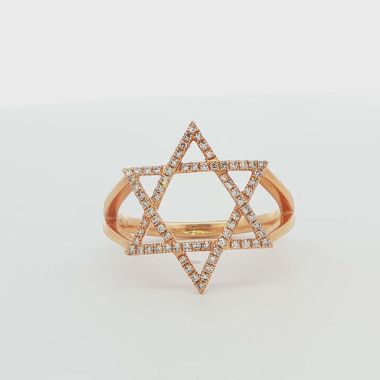 Diamond Jewish Star Fashion Ring