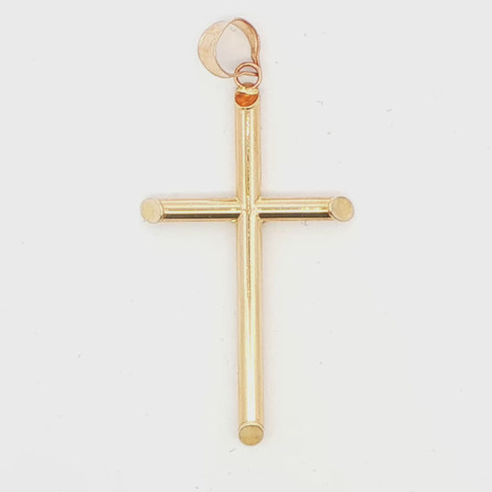 14K YG POLISHED CROSS 1.6 G