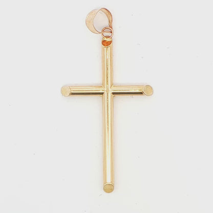 14K YG POLISHED CROSS 1.6 G