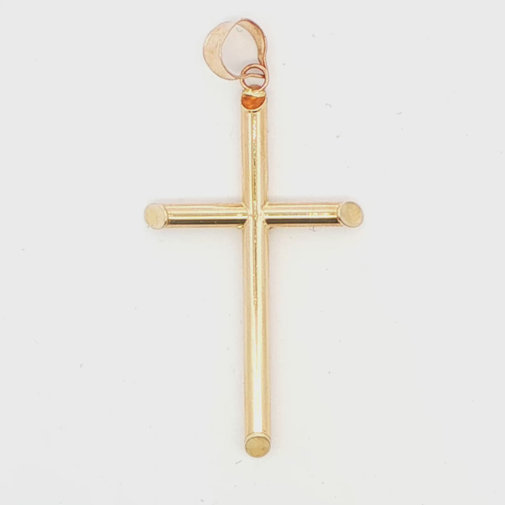 14K YG POLISHED CROSS 1.6 G