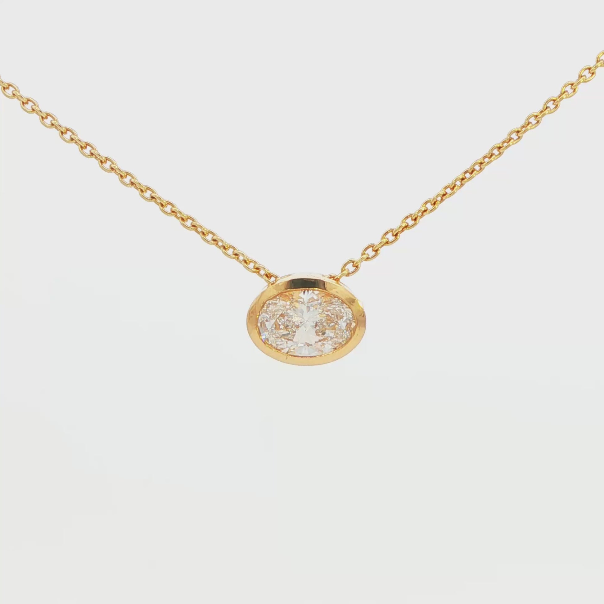 Oval Lab Grown Diamond Bezel Pendant