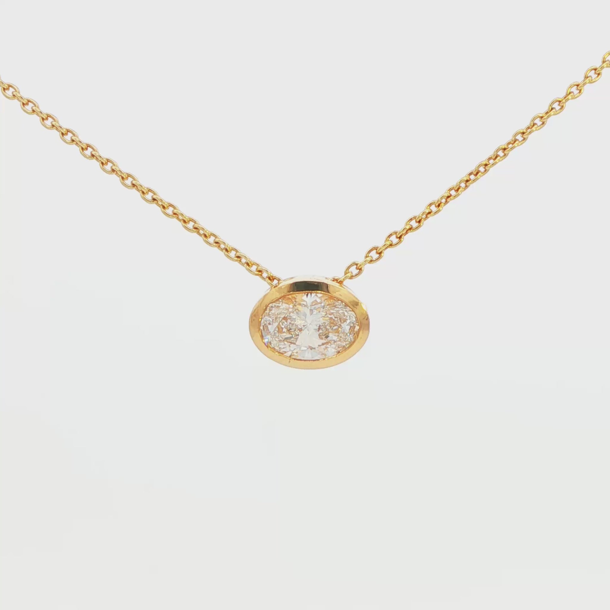 Oval Lab Grown Diamond Bezel Pendant