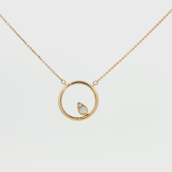 14K YG .04CT DIA IN OPEN CIRCLE NECK