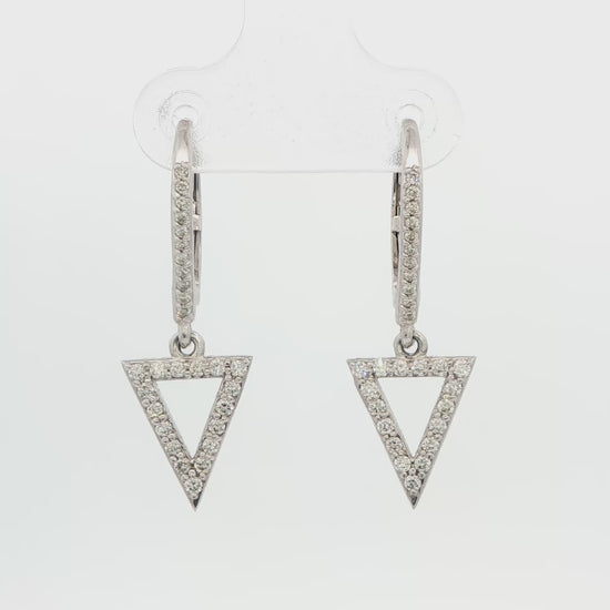 Diamond Triangle Dangle Earrings