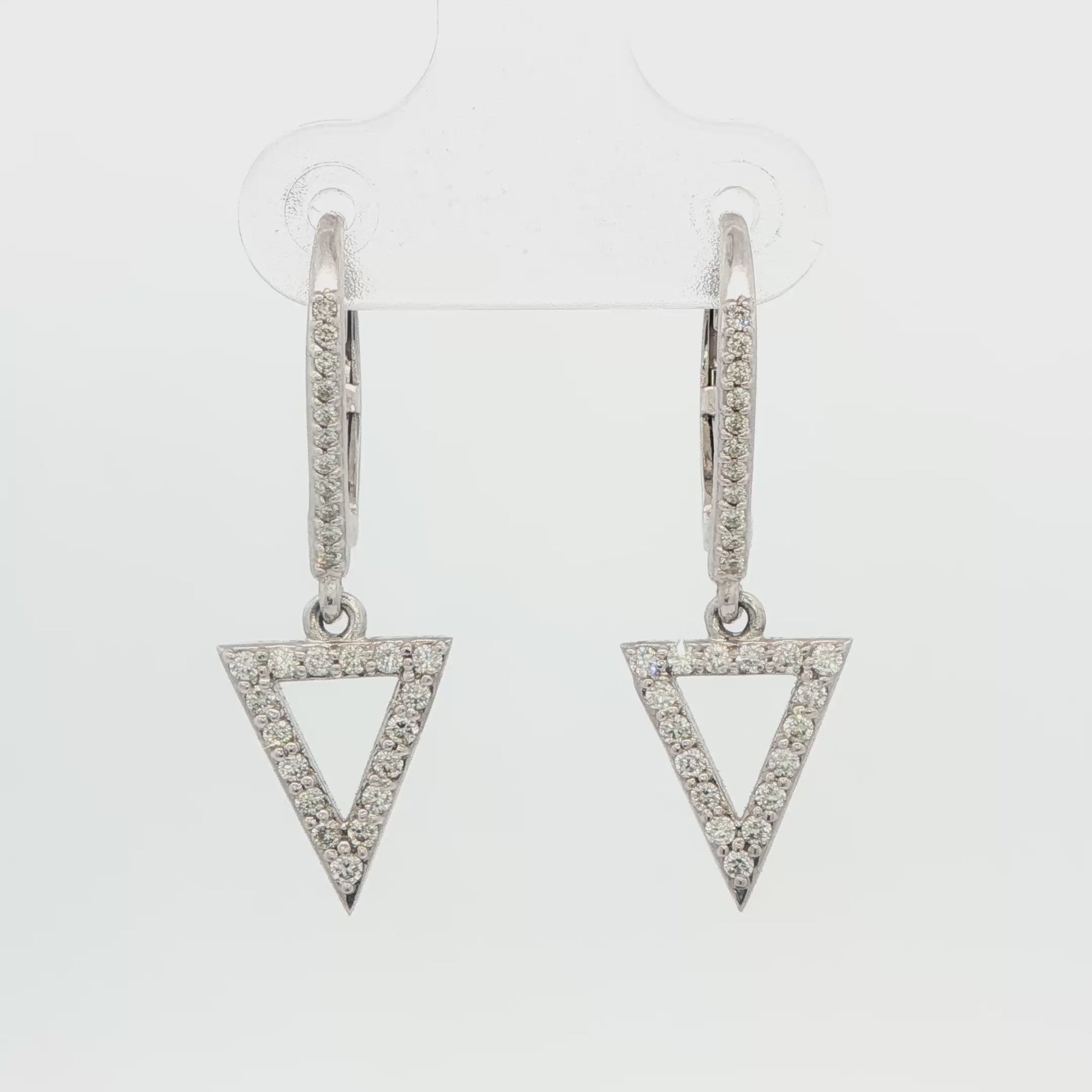 Diamond Triangle Dangle Earrings