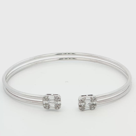 Diamond Detail Open Bangle