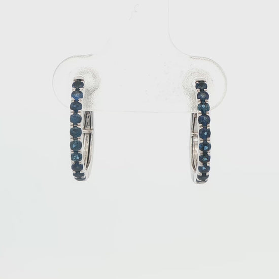 14K YG SMALL SAPH HOOP APPX .50 GTW