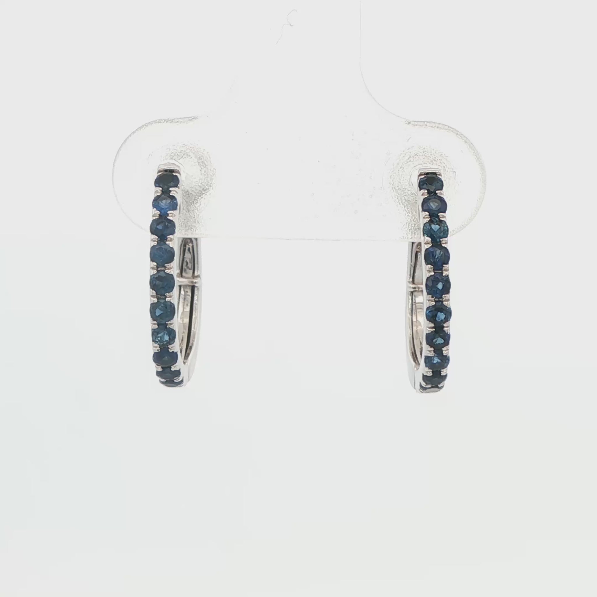 14K YG SMALL SAPH HOOP APPX .50 GTW