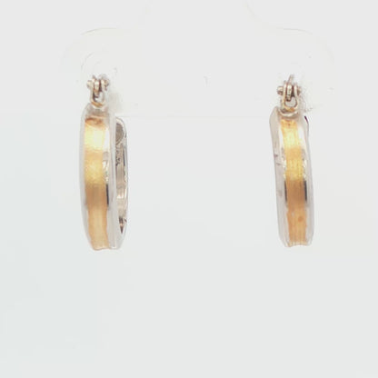 Two-Tone Huggie Earrings