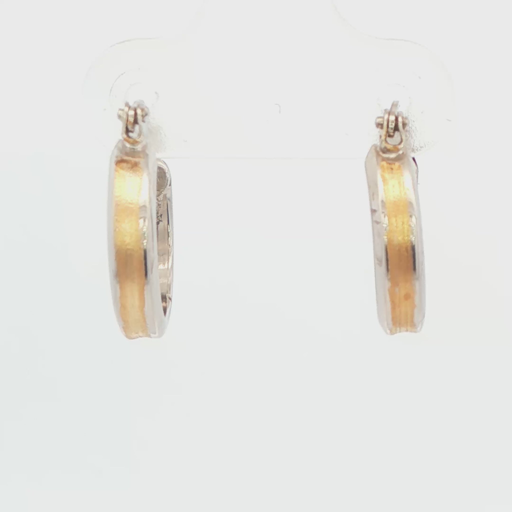 Two-Tone Huggie Earrings