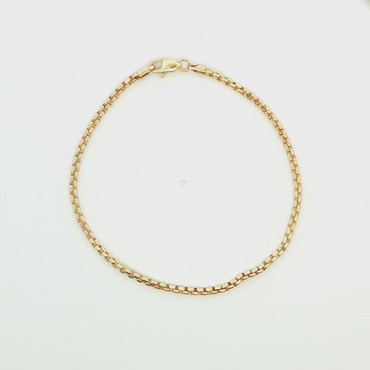 Small Rounded Box Link Bracelet