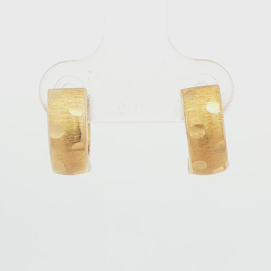 Dotted Huggie Hoop Earrings