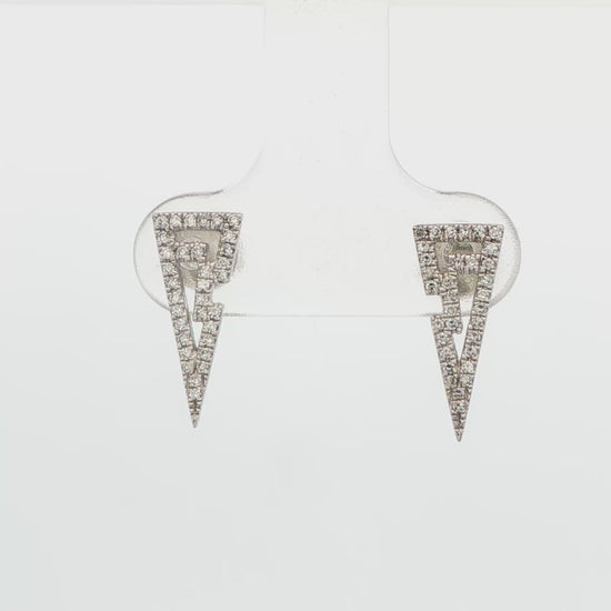 Diamond Geometric Stud Earrings