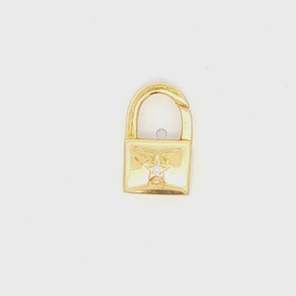 14K YG STAR PUSH PAD LOCK AT 3.09 G