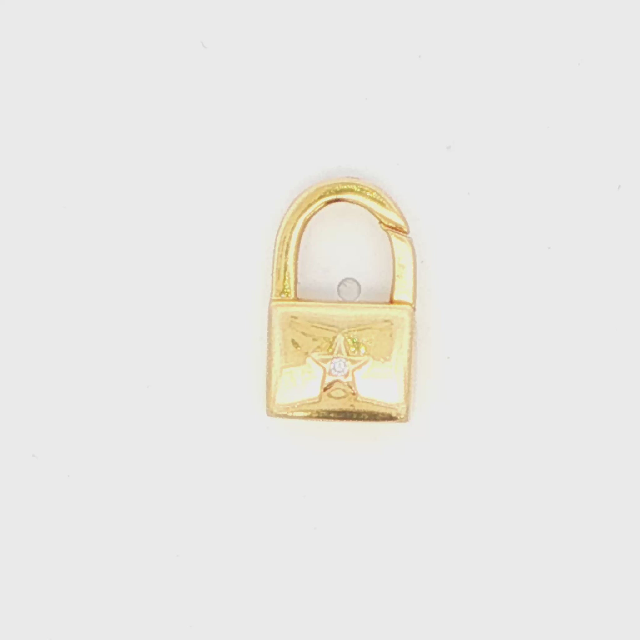 14K YG STAR PUSH PAD LOCK AT 3.09 G