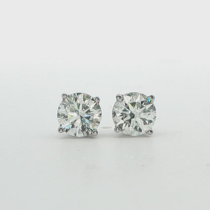 14K WG 1.50CTTW G, I1 DIA STUDS 1 W. GIA CERT # 7432957600
