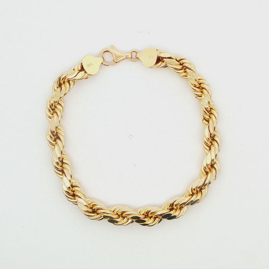 14K YG MENS ROPE BRAC AT 8INCHES  10.1G