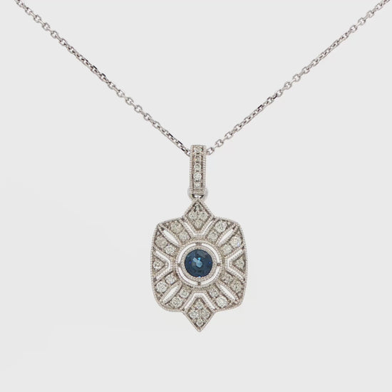 Art Deco Sapphire Accent Necklace