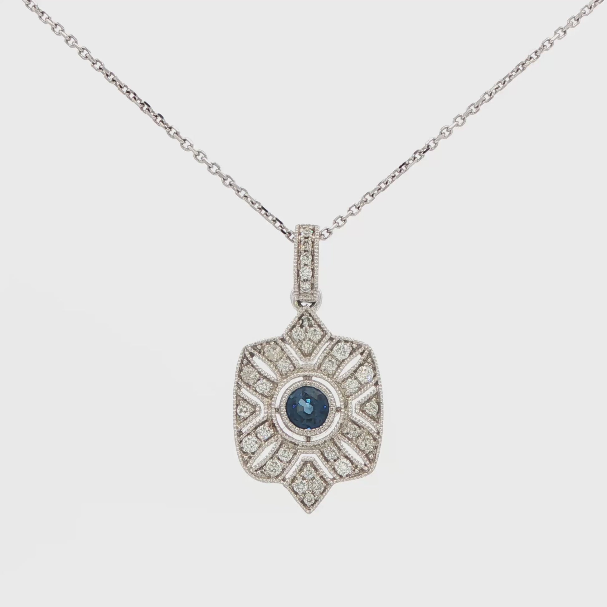 Art Deco Sapphire Accent Necklace