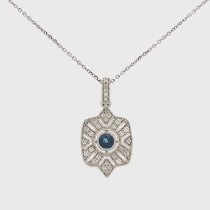 Art Deco Sapphire Accent Necklace