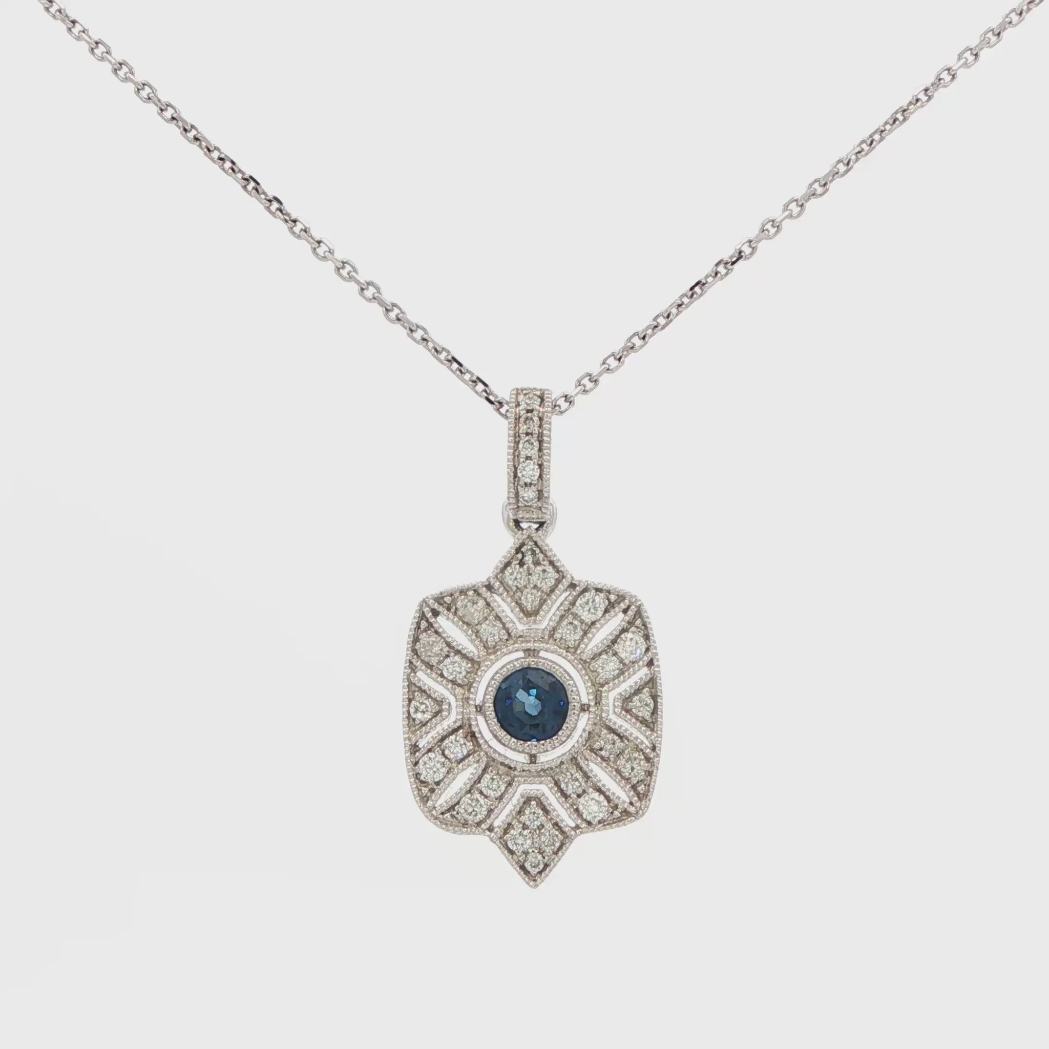 Art Deco Sapphire Accent Necklace
