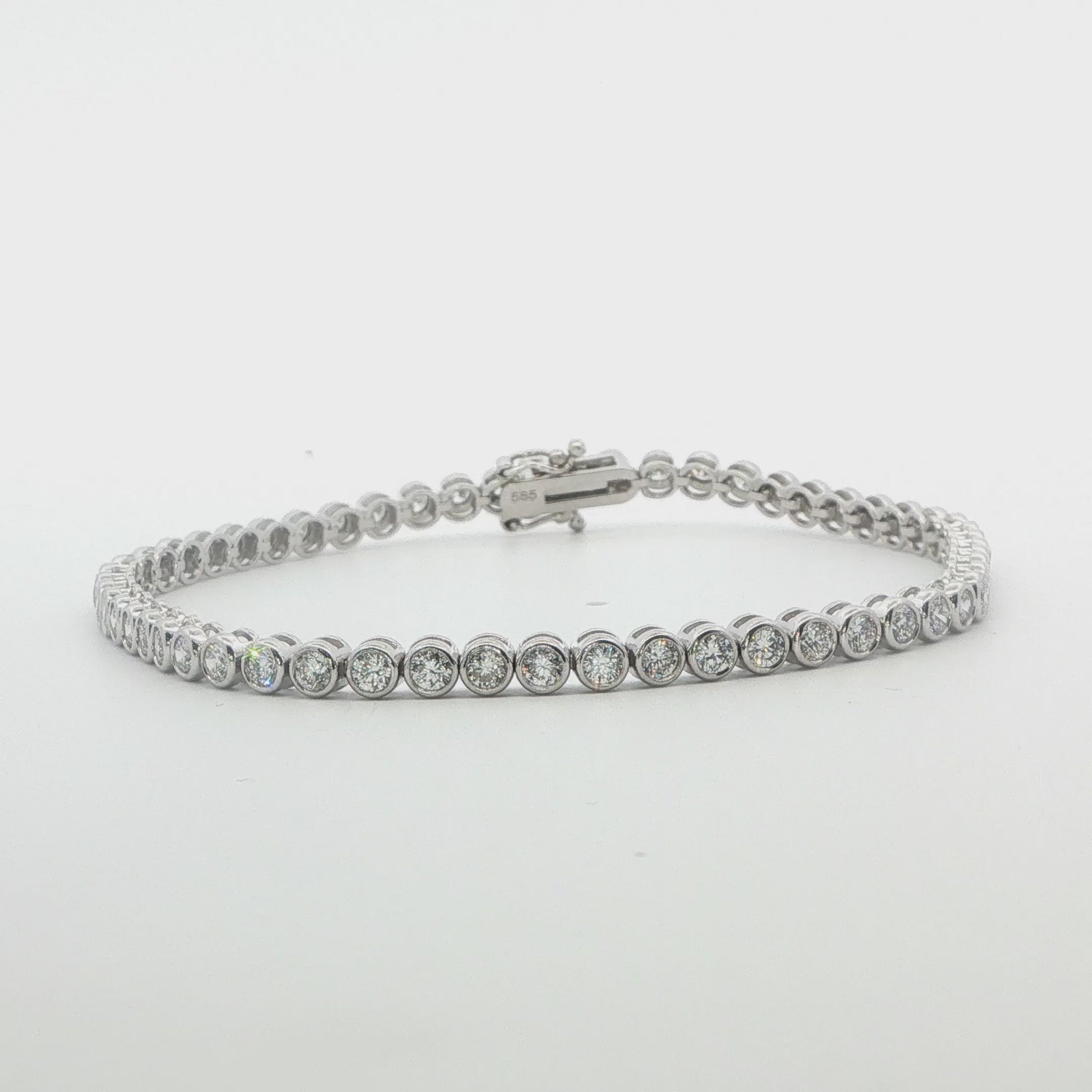 14K White Gold Lab Grown Diamond Tennis Bracelet 
