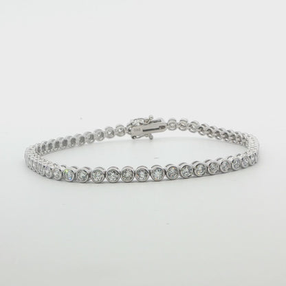 14K White Gold Lab Grown Diamond Tennis Bracelet 