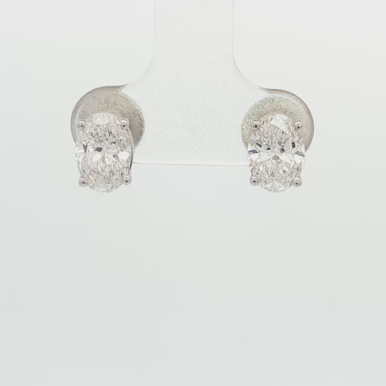 Oval Lab-Grown Diamond Stud Earrings