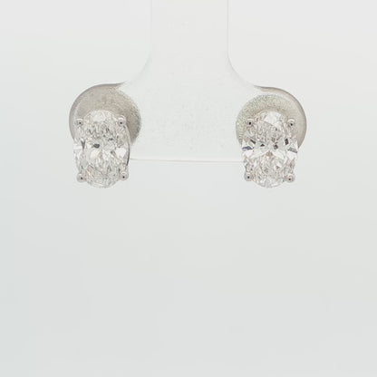 Oval Lab-Grown Diamond Stud Earrings