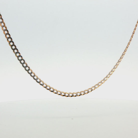 10K Two-Tone Diamond-Cut Curb Chain