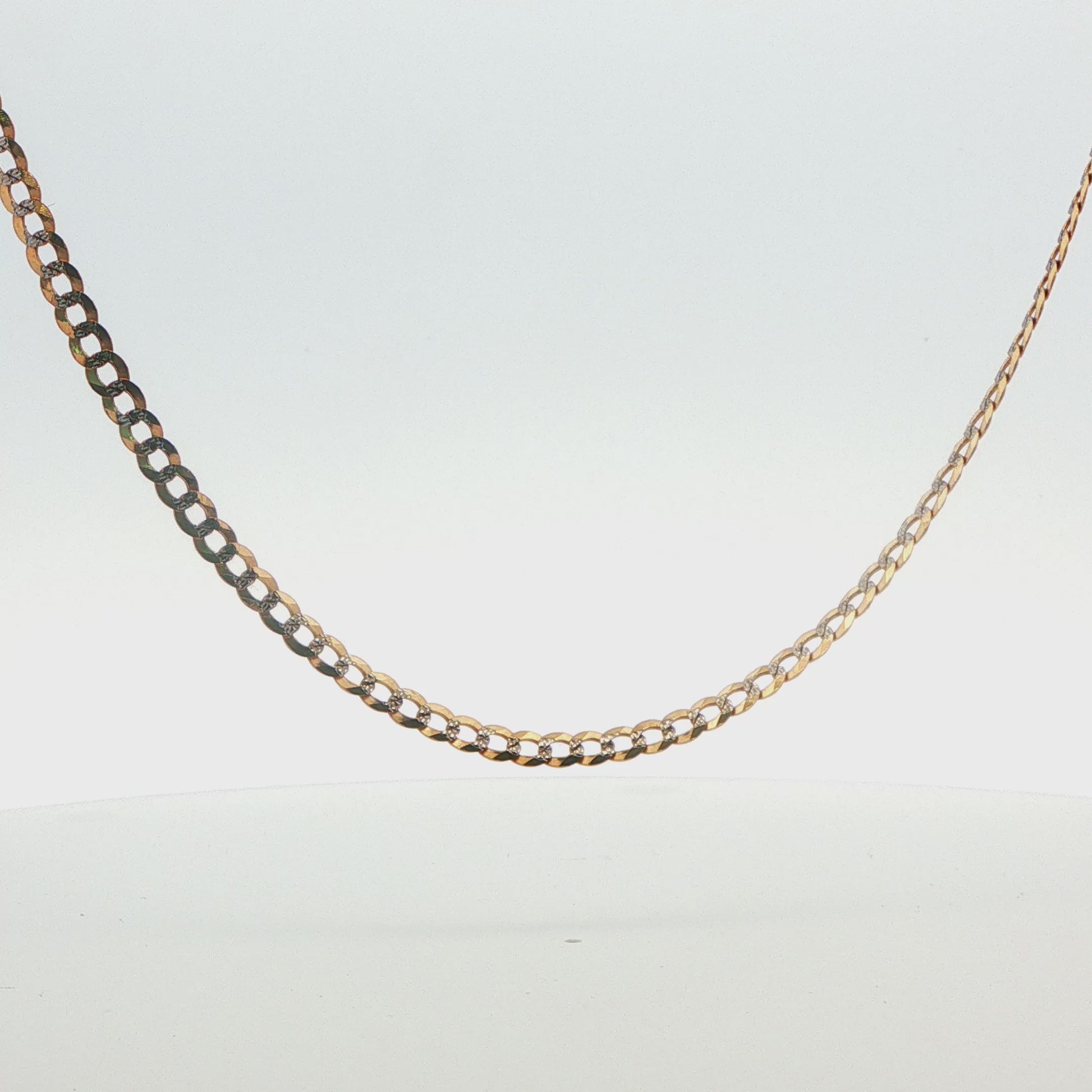 10K Two-Tone Diamond-Cut Curb Chain