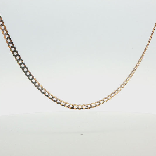 10K Two-Tone Diamond-Cut Curb Chain