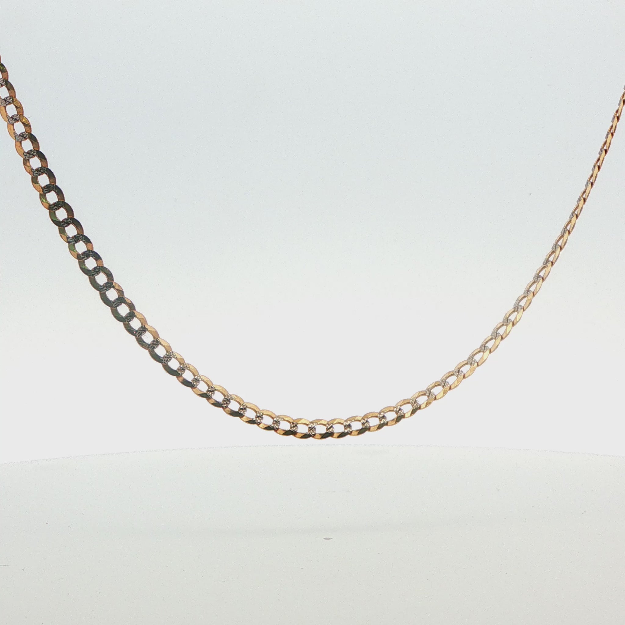 10K Two-Tone Diamond-Cut Curb Chain