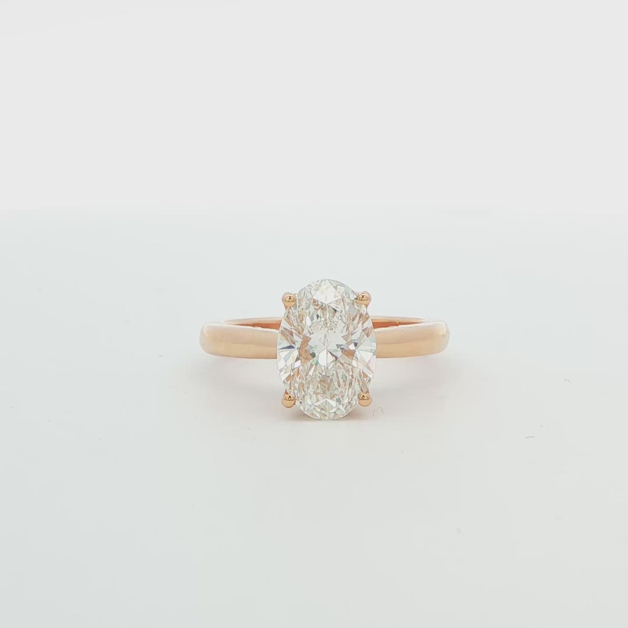 Oval Diamond Solitaire Engagement Ring with Hidden Halo