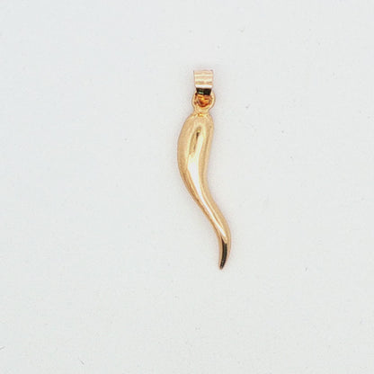 14K YG SOLID MEDIUM ITALIAN HORN 2.00 G