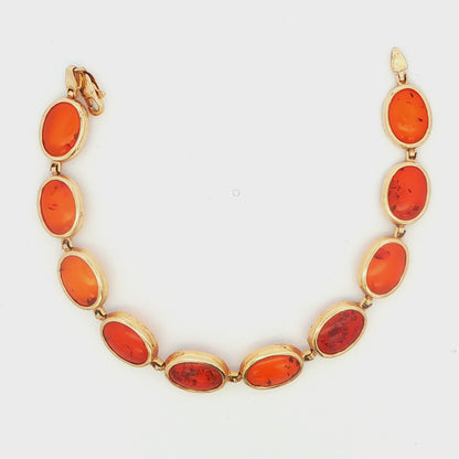 14K Yellow Gold Amber Bracelet